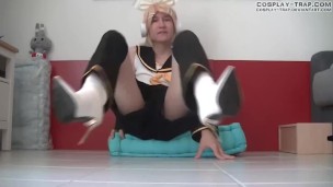 Crossdress cosplay Rin Kagamina anal toy preview