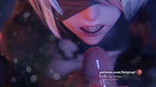 Yorha 2B handjob facial