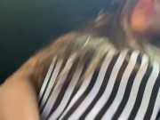 Horny girl in back sheets, when he drive ! 16/16