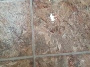 Piss on bathroom floor
