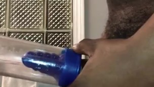 Playing with my new penis pump 