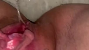 Pissing in my pink fuzzy slippers