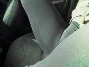 DONT TRY THIS! Having an orgasm while bf drives. Dripping yoga pants 4/16