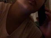 Sexy whore sucks dick while on the phone with boyfriend  9/16