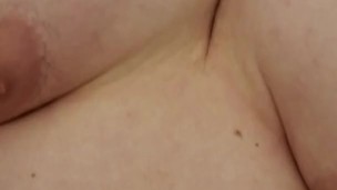 Fat guy play with tiny cock and balls