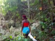 Ebony Slut Jogging and Flashing Big Boobs in the Neck of the Woods - Jhodez 8/16