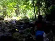 Ebony Slut Jogging and Flashing Big Boobs in the Neck of the Woods - Jhodez 9/16