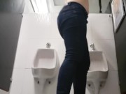 Public masturbation in Mens urinal 1/16