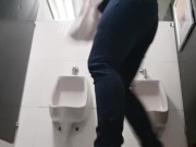 Public masturbation in Mens urinal 16/16