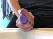 Using vibrator for no touch cumshot