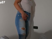 Step Mom teases me, provokes and rubs while trying on pants skinny jeans ( BIG ASS) 9/16
