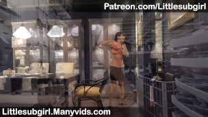 Daring Asian get Flashing, Anal & Naked in Furniture Store! - 4K