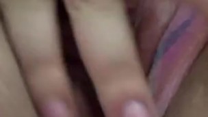 Spreading pink pussy and lips 