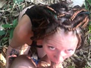 Sex and blowjob with exxxtra small teen in the Jungle 13/16