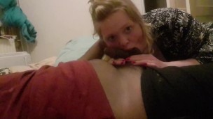 Blond 19 year old sucking her bbc