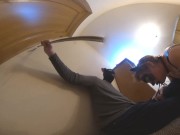 Master lets doggy humps his foot. Pet play 360 VR 15/16