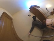 Master lets doggy humps his foot. Pet play 360 VR 8/16