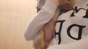 I comb myself and comb my dog)