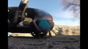 Cross Dresser Butt Plug Flash and Public Piss By the Road