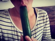 BJ on cucmber....just a quick preview of what I can do with a proper cock