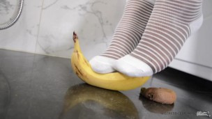 Mistress legs fruit food crush