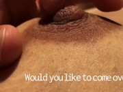 Sunbathing and playing with my boobs - cute nipples