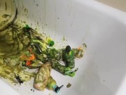 Wetlook shower in my ruined dress and hairwash