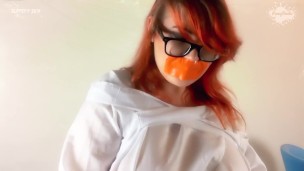 BBW Penny tortured in with gunge in strait jacket bondage sploshing wam
