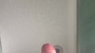 young uncut dick blowing load in the shower