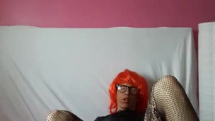 Sissy very tight ass virgin dry dildo in with NO lube!