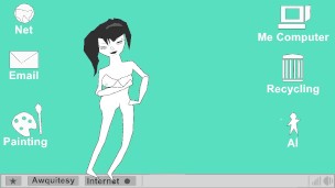 Sexy Goth AI Squirts & Jumps Multiple times Masturbates W Pointer 720p