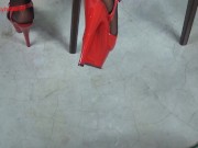 Pantyhose tease nylon footjob play and sex cumshot on ass doggystyle fuck 1/16