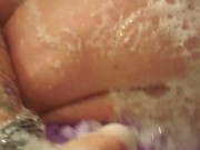 Chubby big tit girl gets dirty n the shower