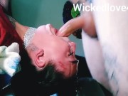 Sloppy upside down facefucking CUM IN THROAT 11/16
