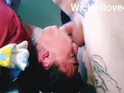 Sloppy upside down facefucking CUM IN THROAT 12/16