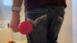 Masturbate Uncut Cock with a Big Dildo in my Ass