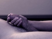 Slave tied to bed and made to cum in femdom handjob