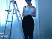 Sensual Secretary in Black Lingerie Heels Fucks Glass Dildo -SmilesofSally