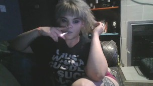 Just looking sexy, listening to metal and blowing clouds