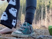 Removing My Wet Soggy Shoes After Our Hike 3/16