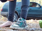 Removing My Wet Soggy Shoes After Our Hike 4/16