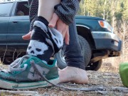 Removing My Wet Soggy Shoes After Our Hike 6/16