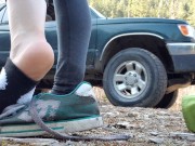 Removing My Wet Soggy Shoes After Our Hike 7/16