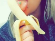 Banana Fun - Sucking, Pussy Fucking and Messy Eating