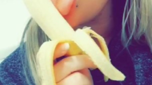 Banana Fun - Sucking, Pussy Fucking and Messy Eating