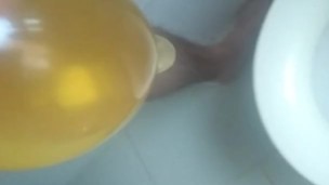 peeing into condom