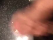 Huge white cock masturbated and played with