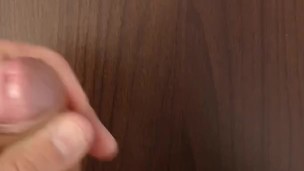 horny guy masturbates with homemade flshlight