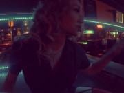 Quality time in a gentlemen's club, horny stripper bets lap dance and plays 2/16