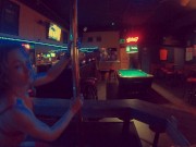 Quality time in a gentlemen's club, horny stripper bets lap dance and plays 6/16